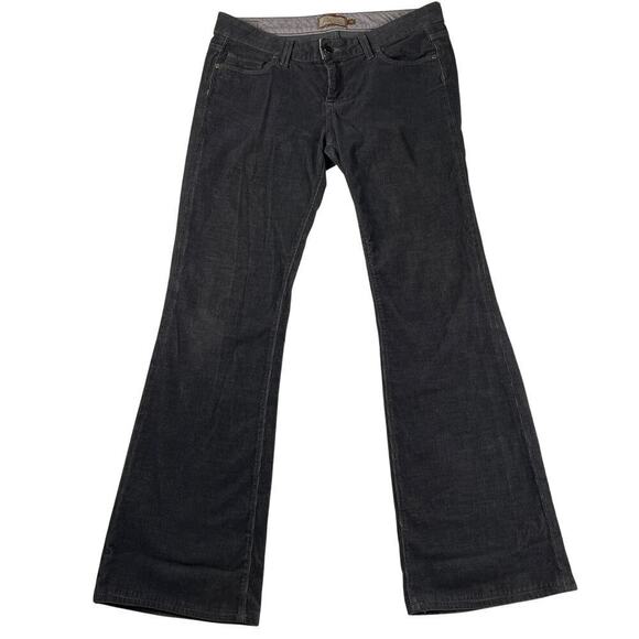 Paige Laurel Canyon Charcoal Gray Low Rise Flare Corduroy Jeans Pants Size 30 - Picture 1 of 11